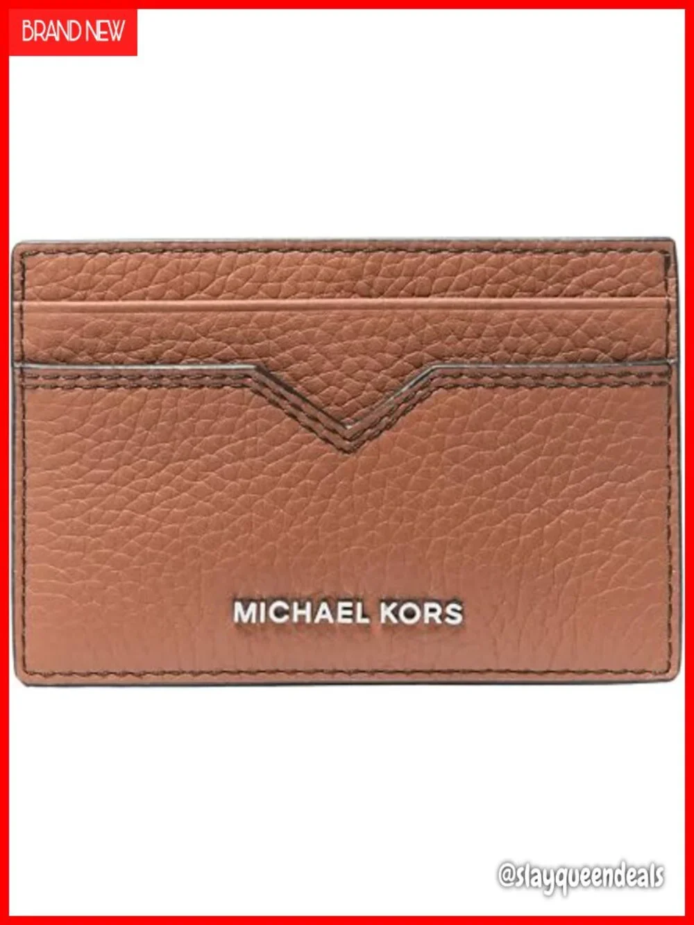 Pebbled Leather Card Case Wallet with 6 Card Slots